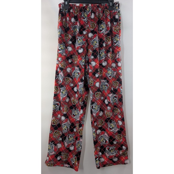 Tom And Jerry Pajama Pants Women's Large Red Santa Hat Christmas Rare - Picture 3 of 9